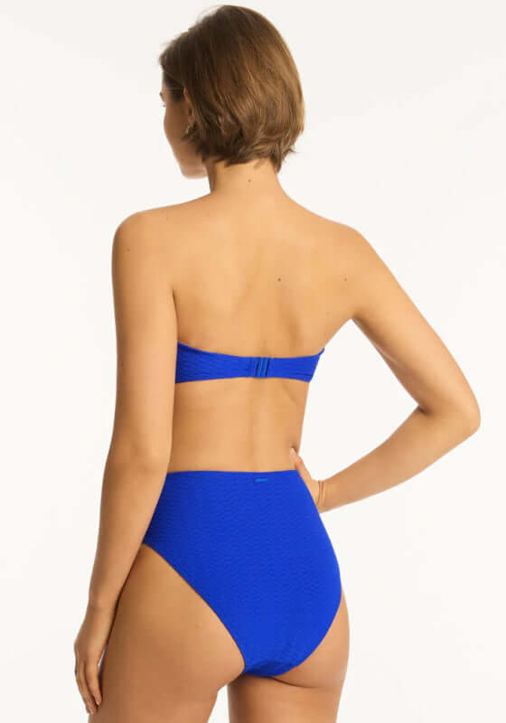 Honeycomb High Waist Bottom Blue