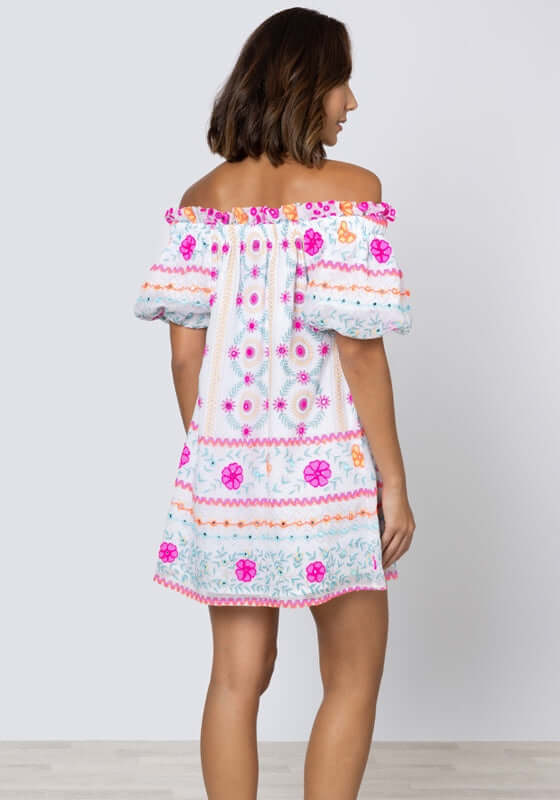 Mexican Embroidered Off Shoulder Dress