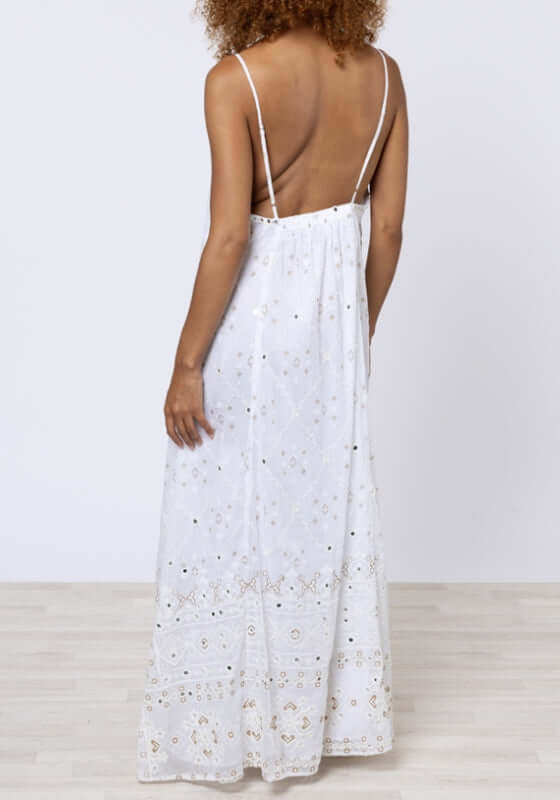 Mosaic Maxi Dress White