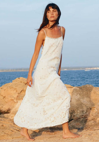 Mosaic Maxi Dress White