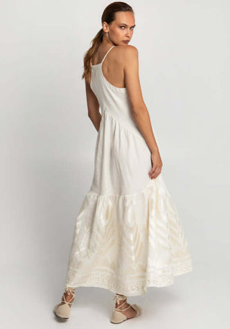 Feather Strappy Maxi Dress