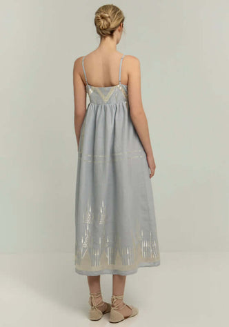 Roots Strappy Midi Dress Grey