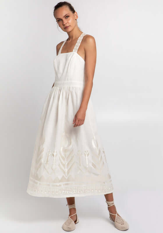 Feather Cross Back Dress