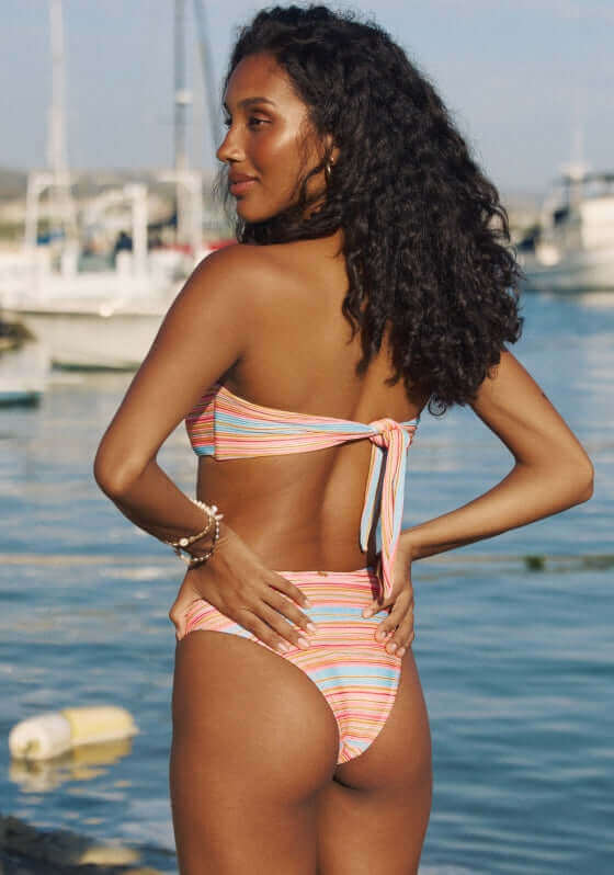 PQ swim balboa bandeau bikini, stripe bikini