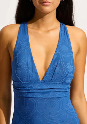 Cross Back Swimsuit Ultramarine
