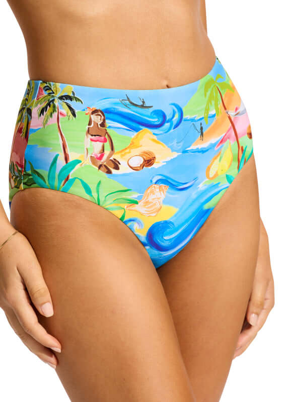 South Pacific High Waisted Bikini Bottom