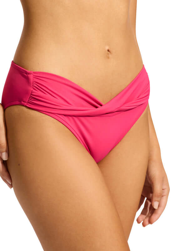 Twist Band Bikini Bottoms Raspberry