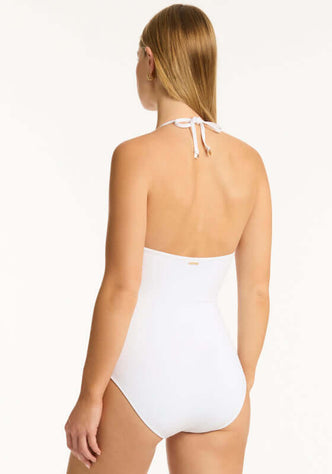 Drift Halter Swimsuit White