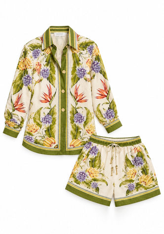 Tropical Scarf Shirt Sand