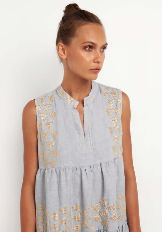 Sleeveless Mini Dress Grey