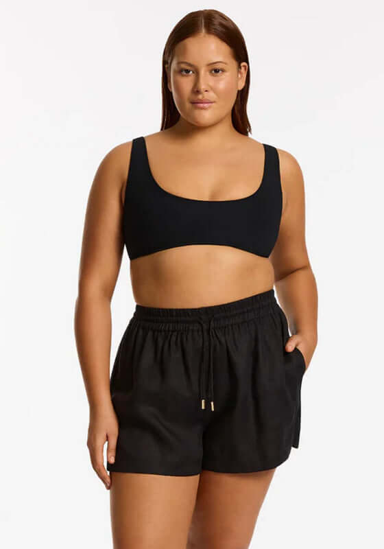 Jetset Linen Short Black