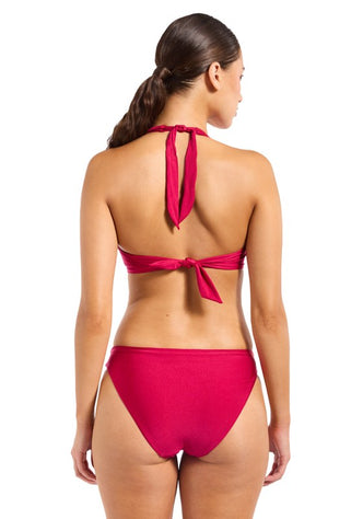 Jetset Shine Twist Halter Bikini Berry