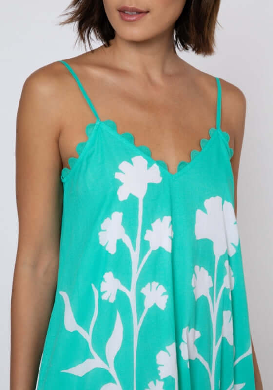 V Neck Dress Majorelle Jade