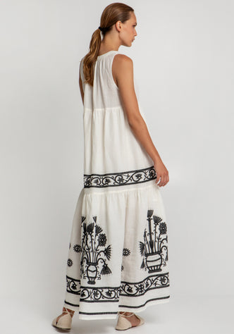 Crete Sleeveless Maxi Dress Natural