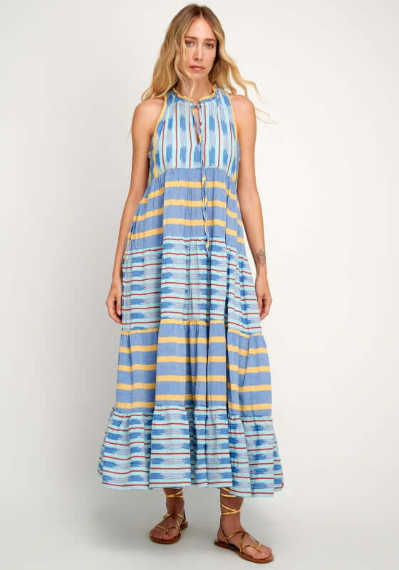 pearl and caviar sleeveless maxi dress