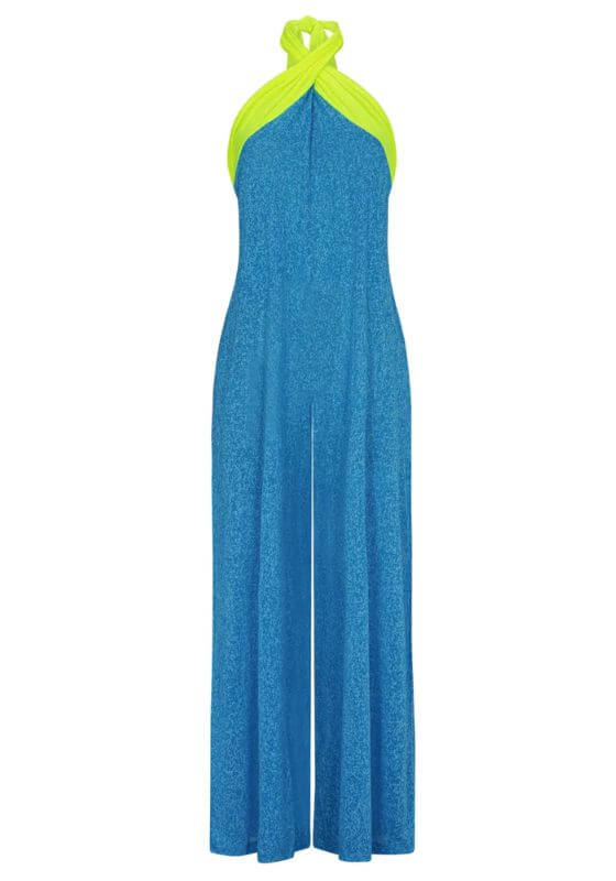 Colour Block Jumpsuit Blue
