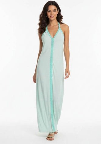 Monochromatic Pima Dress Aqua