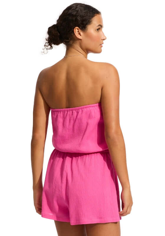 Crinkle Playsuit Pink
