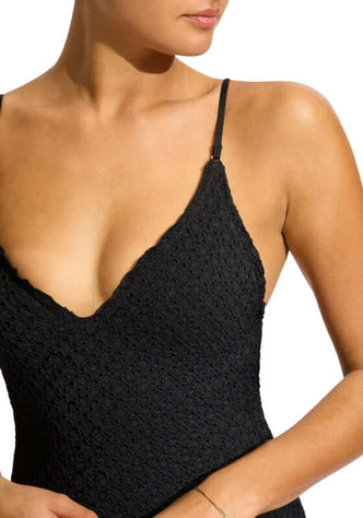 Daydreamer V Neck Swimsuit Black