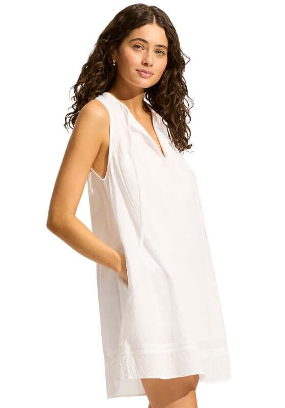 Gathered Neck Mini Dress