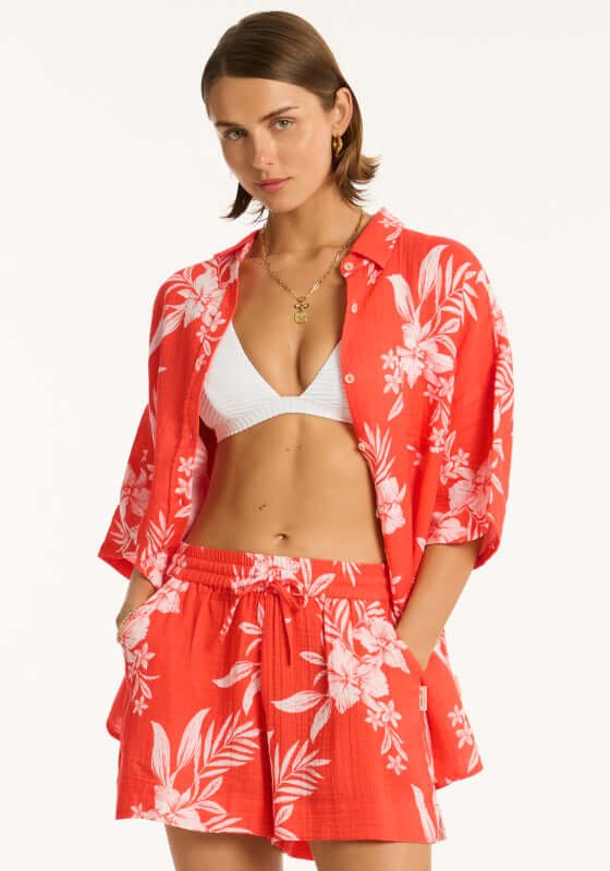 Sea Level, aloha beach shirt flame