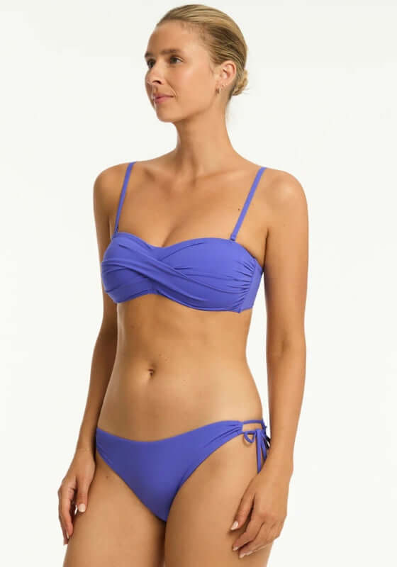 Blue Twist Bandeau bikini