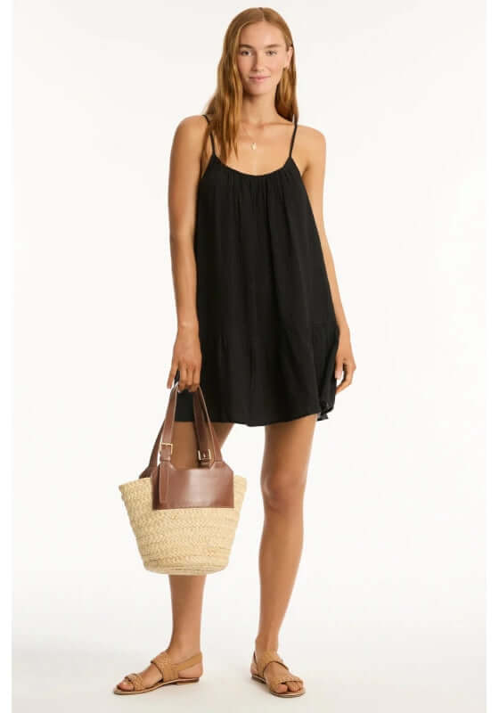 Sunset Short Beach Dress Black