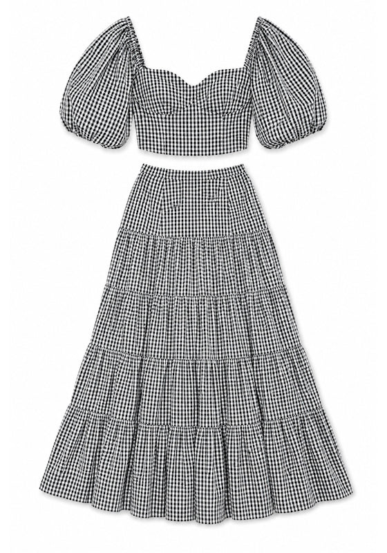 Emilia Top Gingham Black