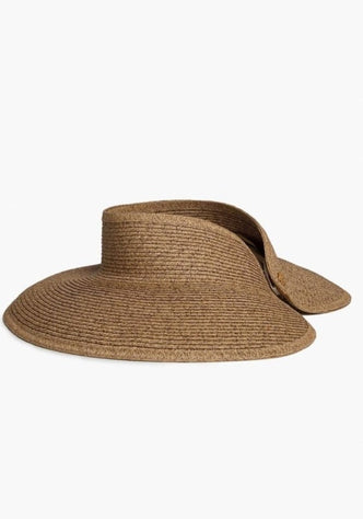 Vix Visor by Vix, a stylish straw imitation visor with a 10cm brim for chic summer beach outings.