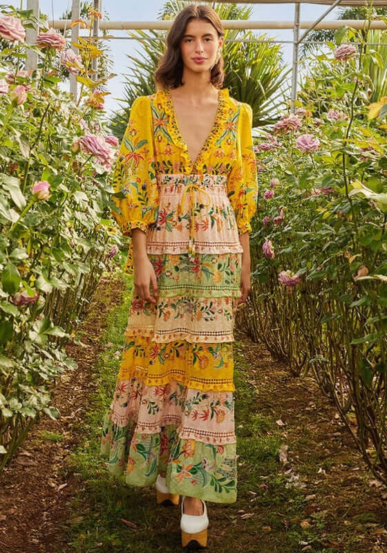flower maxi dress uk Thelma Pink Floral Maxi Dress