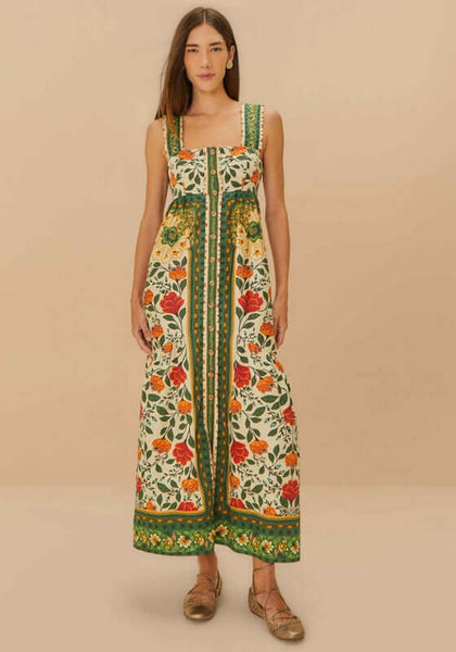farm rio sand classic nature maxi dress Farm Rio Sand Classic Nature Maxi Dress