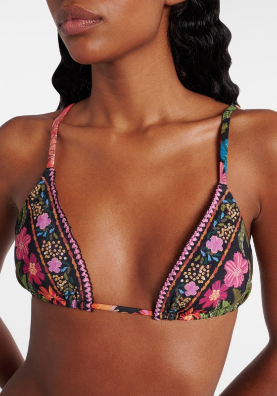 Stitched Garden Bikini Black