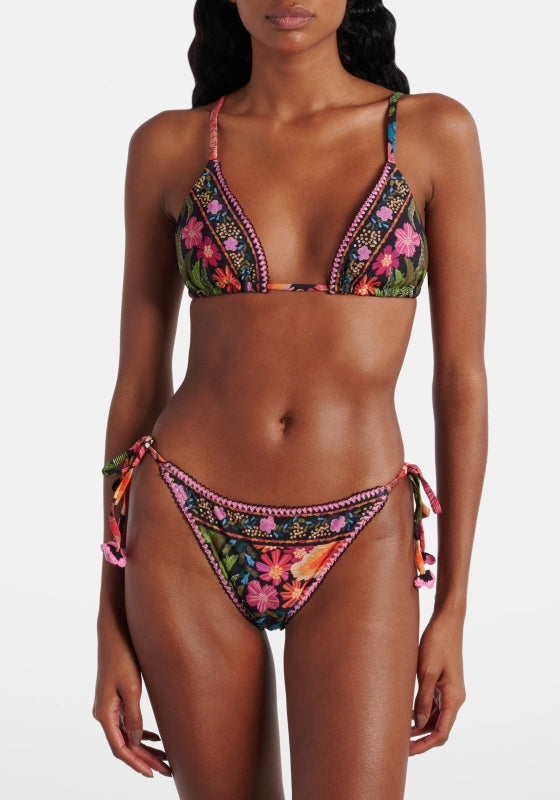 Stitched Garden Bikini Black