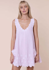 Poplin Floral Low Back Dress Petal Pink