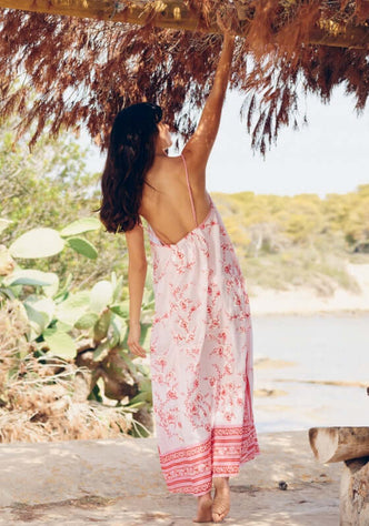 Cherry Blossom Strappy Maxi Dress