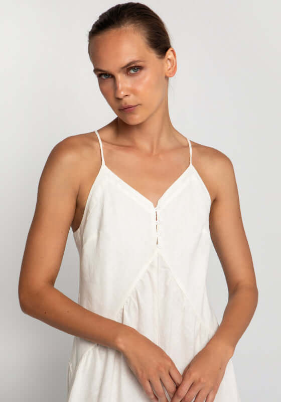 Greek Archaic Kori | Feather Strappy Midi Dress – Greek Archaic Kori | Feather Strappy Midi Dress –