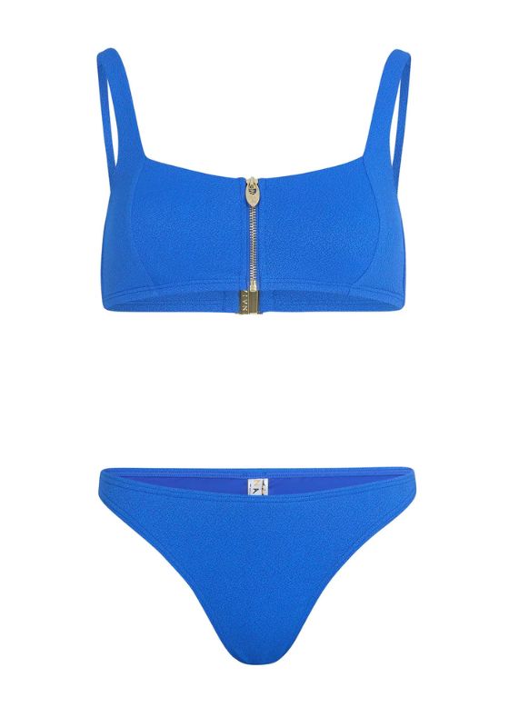 Bahamas Zip Through Bikini Moroccan Blue