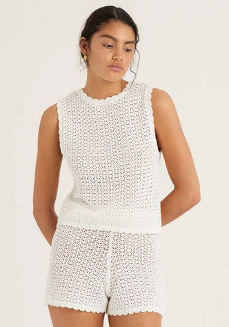Pointelle Top Seashell