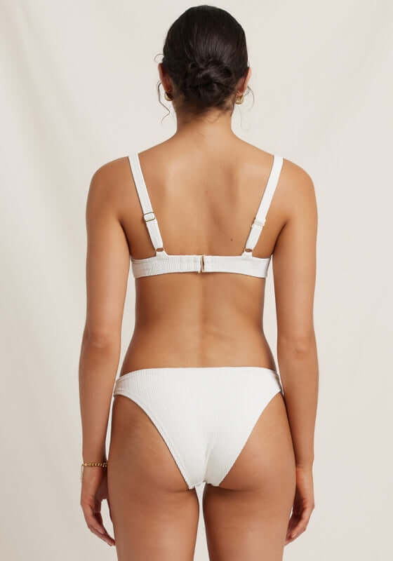 Crop Bikini Vintage Cream by Peony, showing the back view with supportive straps and adjustable fit.