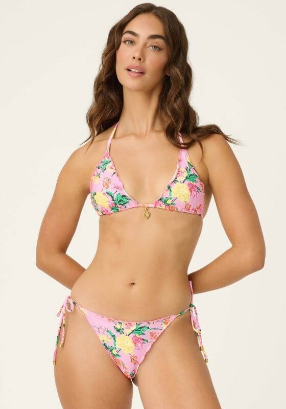 Dahlia Embroidered Triangle Bikini