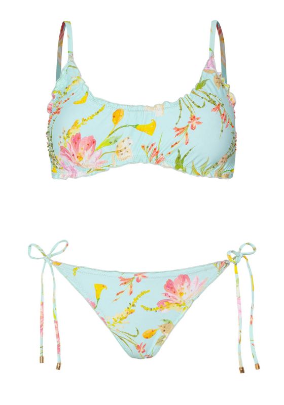 Petal Embroidered Bralette Bikini