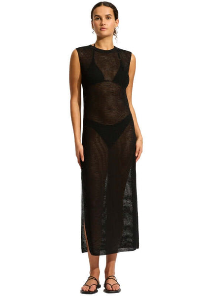 seafolly marina knit maxi dress | Black – Cafe seafolly