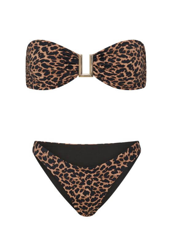 Taormina Bandeau Bikini Leopard