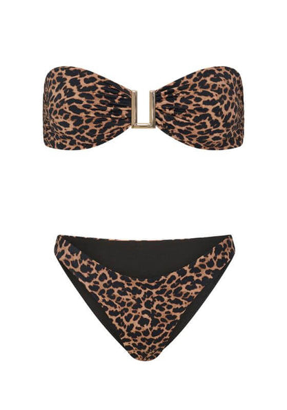 Taormina Bandeau Bikini Leopard