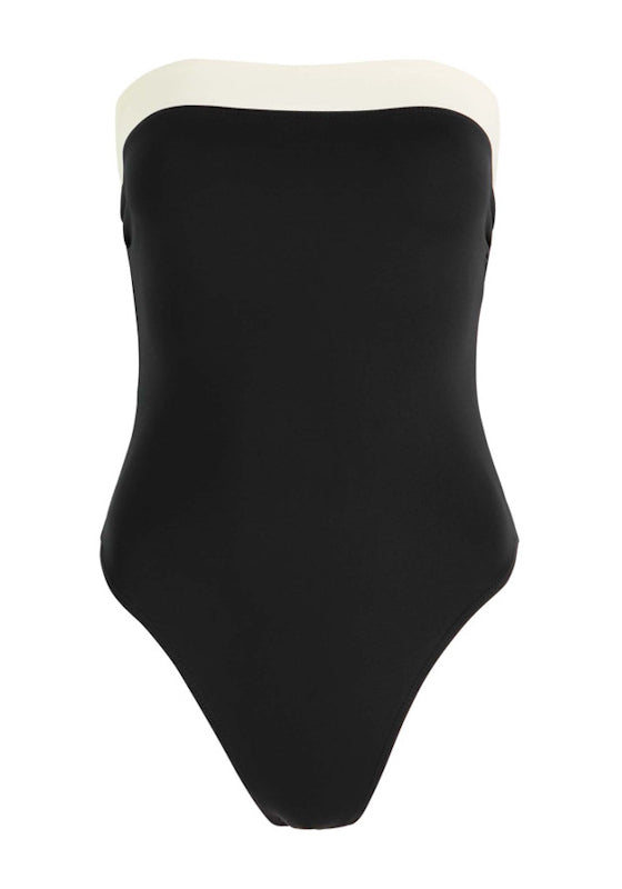 Monte Carlo Bandeau Swimsuit Black/Ivory
