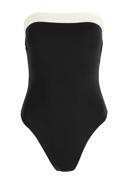 Monte Carlo Bandeau Swimsuit Black/Ivory