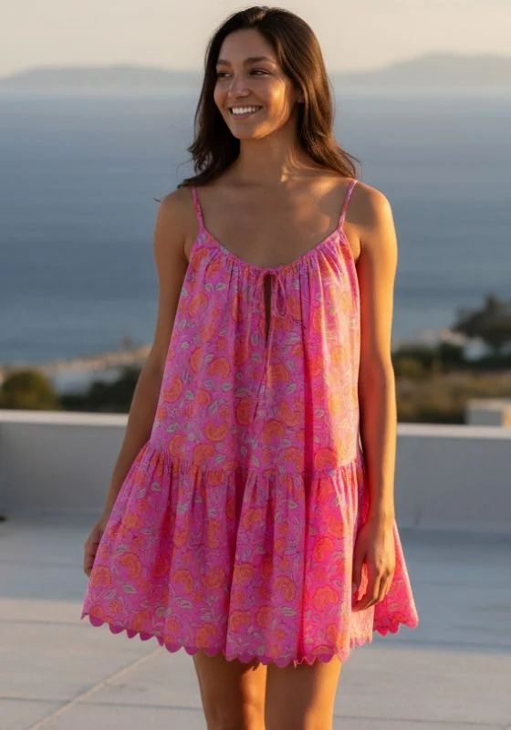 Sea Level | Sunset Short Dress Pink - Beach Cafe Sea Level | Sunset Short Dress Pink - Beach Cafe