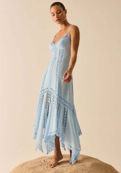 Blossel Long Dress Blue Artic