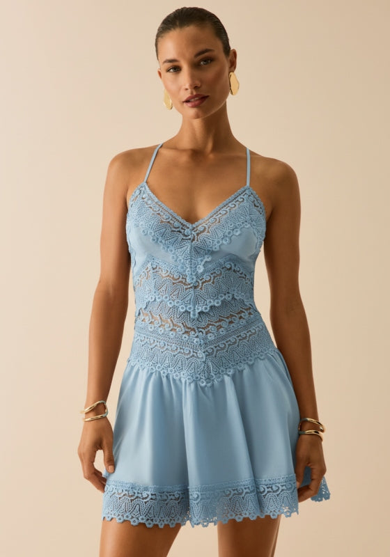 Aveline Short Dress Blue Artic