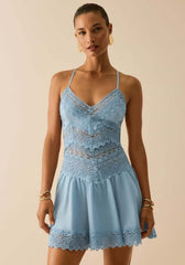 Aveline Short Dress Blue Artic